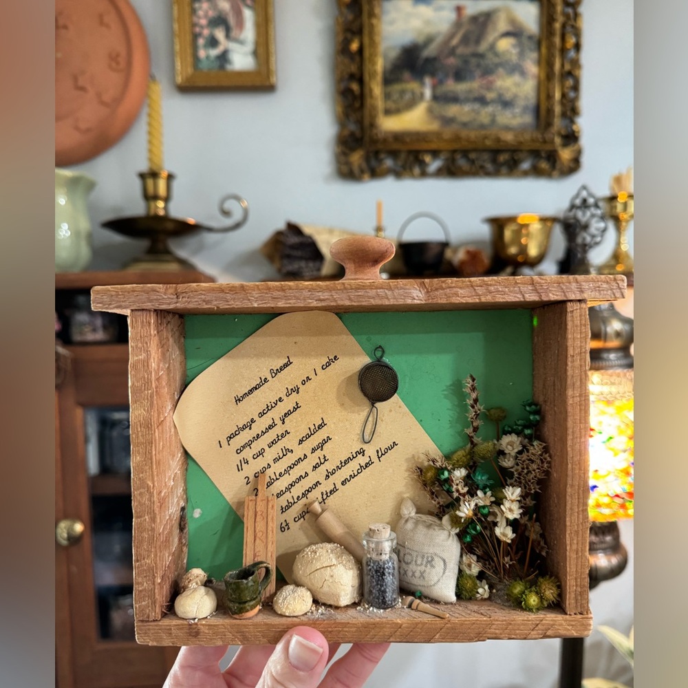 Vintage Cottage Core Homemade Bread Shadow Box